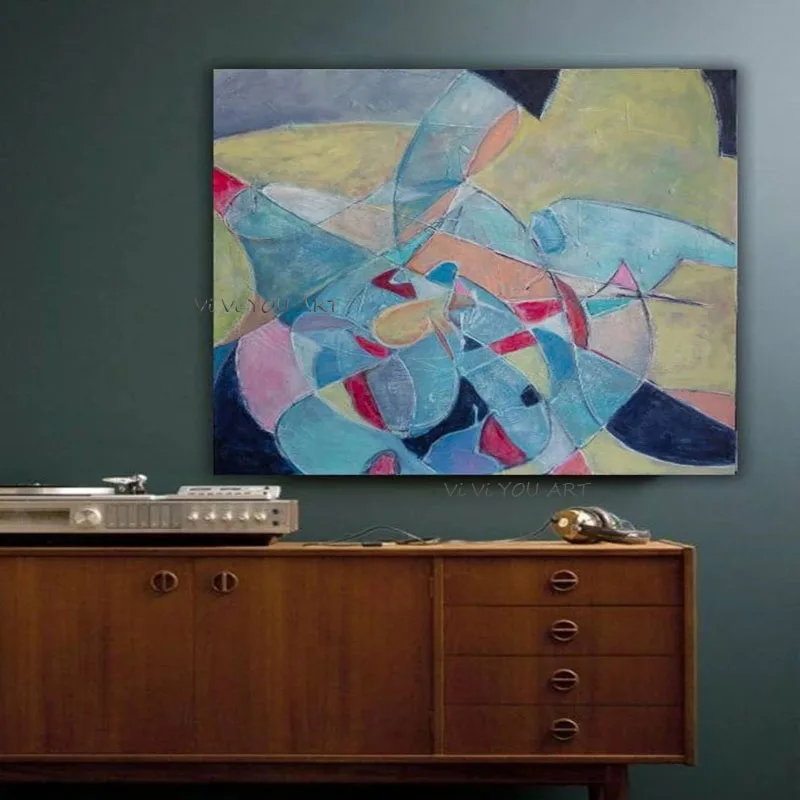 

100% Hand Painted Oil Paintings Geometric Modern Painting Textured Modern Art Pop Art Painting On Canvas Frameless Large Size