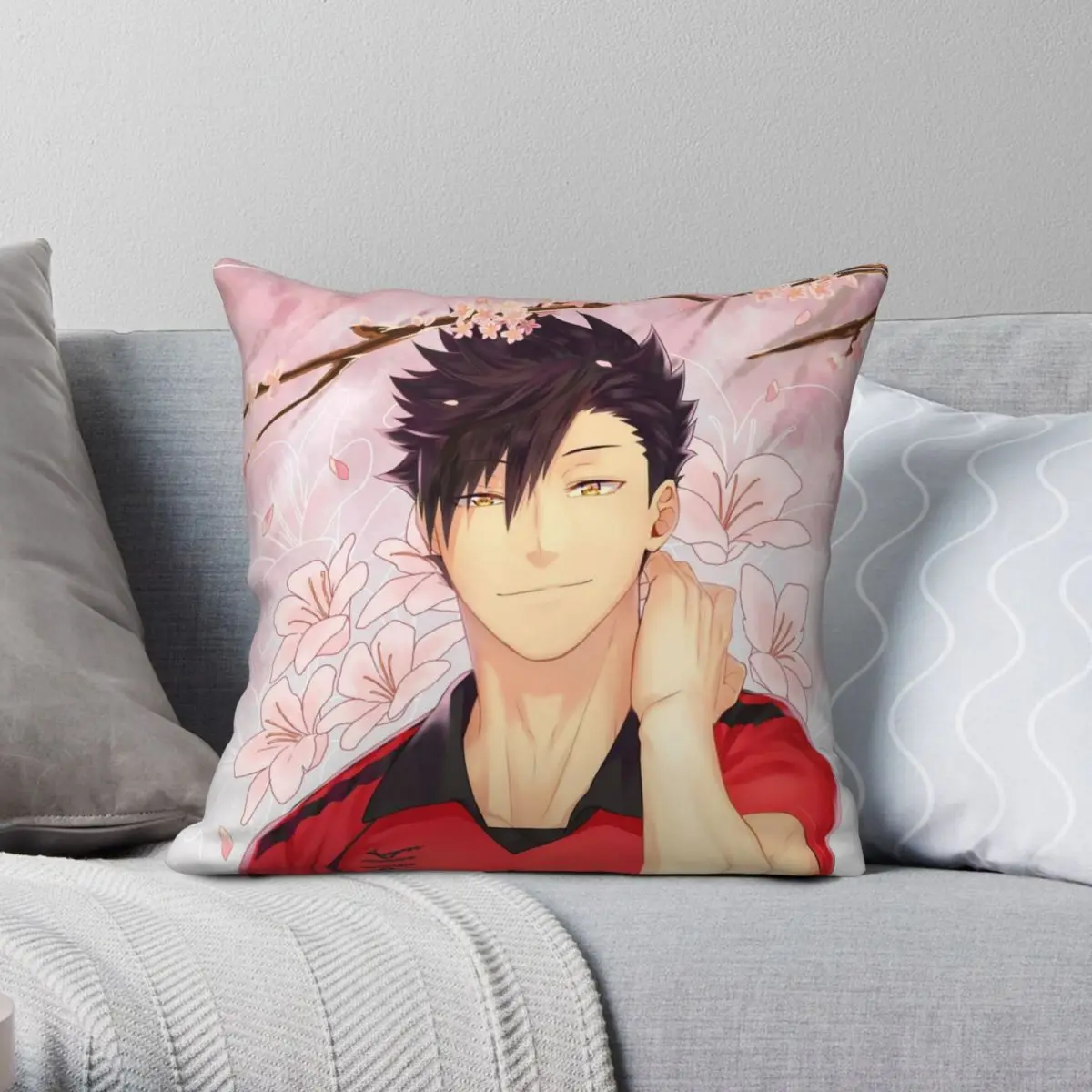 

Kuroo Square Pillowcase Polyester Linen Velvet Zip Decor Pillow Case Sofa Seater Cushion Cover