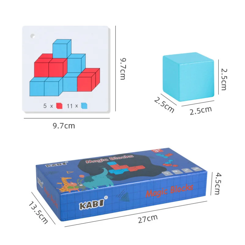 Деревянная игрушка Монтессори для детей, образовательный 3D-пазл для обучения мышлению, кубики Пикси, пространственные дошкольные подарки д... от AliExpress WW