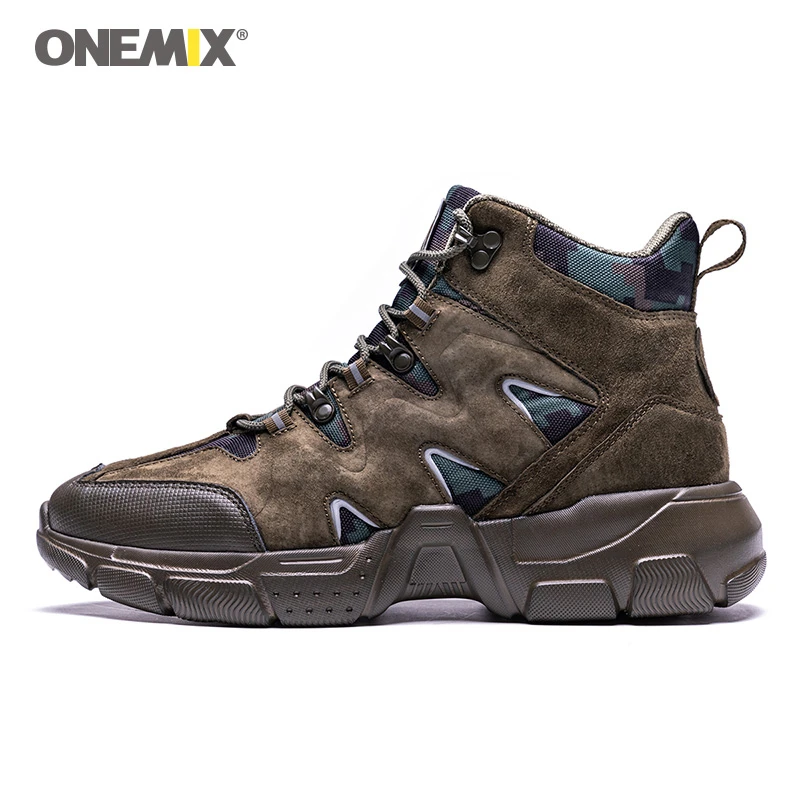 

ONEMIX Mens Trainers Casual Fur Lined Winter Snow Boots Ankle-High Warm Comfortable Sport Shoes Man Army boots