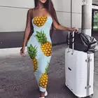 Женское платье в стиле бохо KYKU, летнее платье без рукавов с 3D-принтом ананасов и фруктов