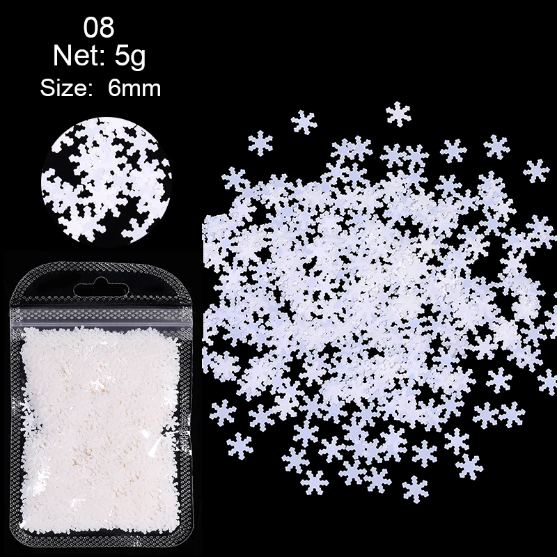 1 сумка Рождественская Снежинка для ногтей блестки Clolorful голограмма дизайна
