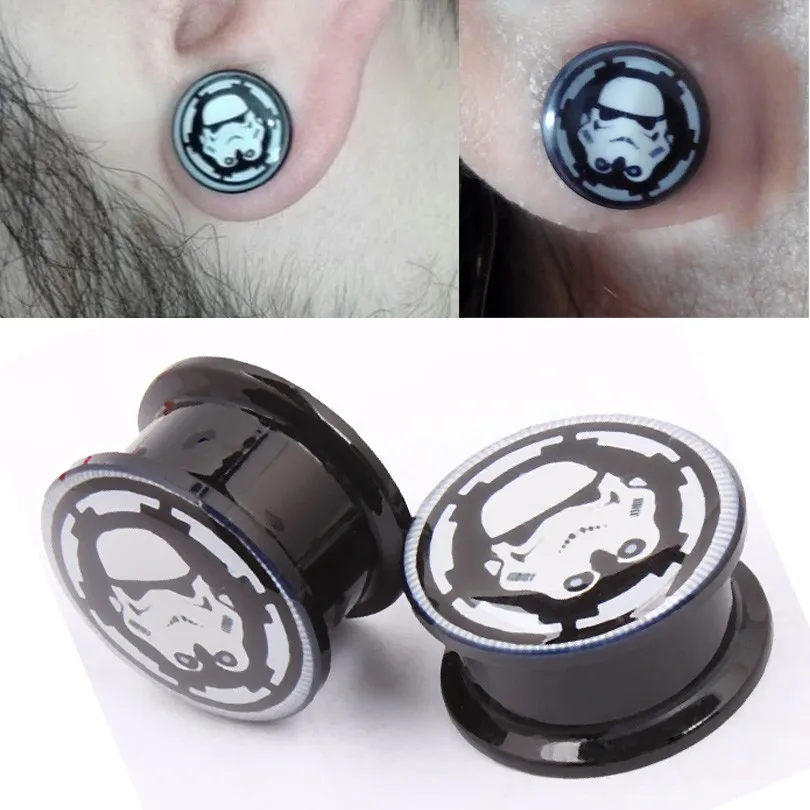 

1 Pair Screw-fit Acrylic Ear Plugs Tunnel Ear Gauges Flesh Ear Reamer Ear Piercing Punk jewelry expansiones de oreja 4mm-16mm