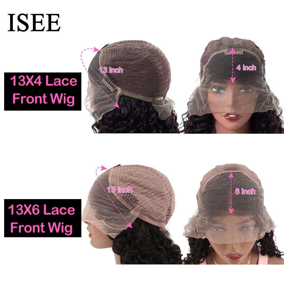 Перуанские парики с глубокой волной на сетке спереди для женщин 150% Плотность