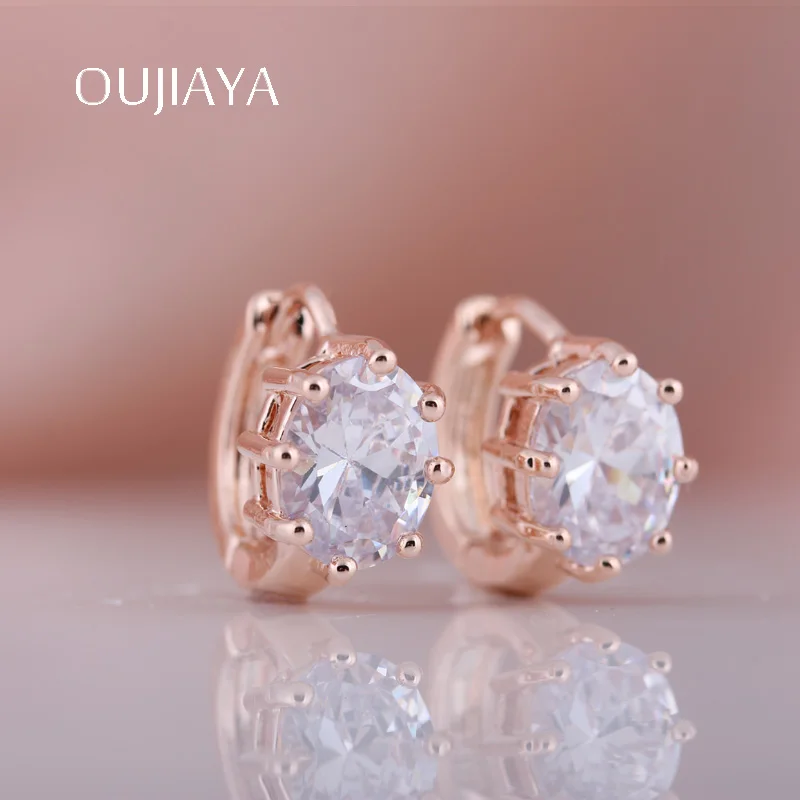 Модные элегантные серьги OUJIAYA из натурального циркония для девушек аксессуары
