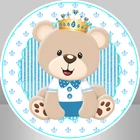Виниловый фон InMemory с изображением медведя из мультфильма круглый круг
