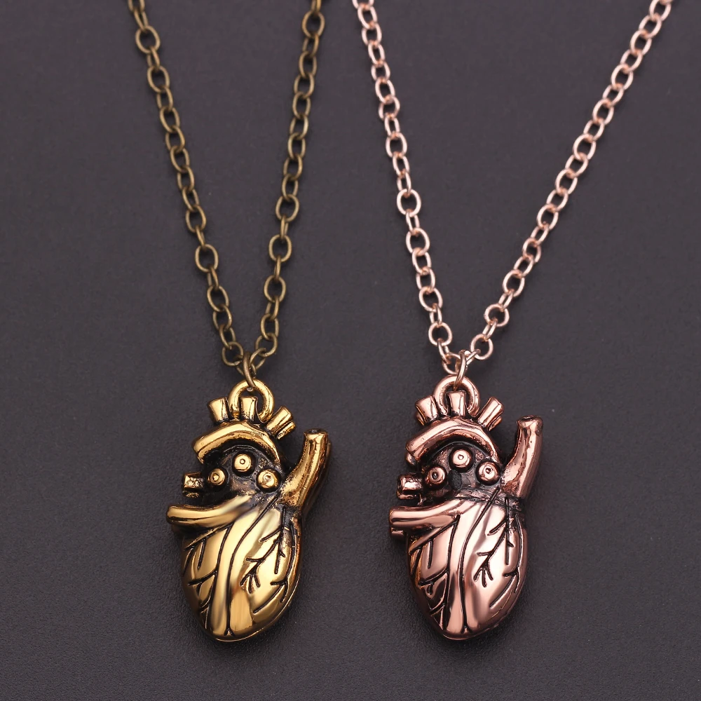 Женское металлическое рождественское ожерелье уникальное 3D анатомическое с