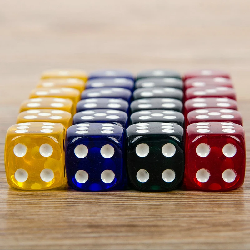 24 шт набор 16 мм круглые углы игральные кубики для вечеринок четыре цвета