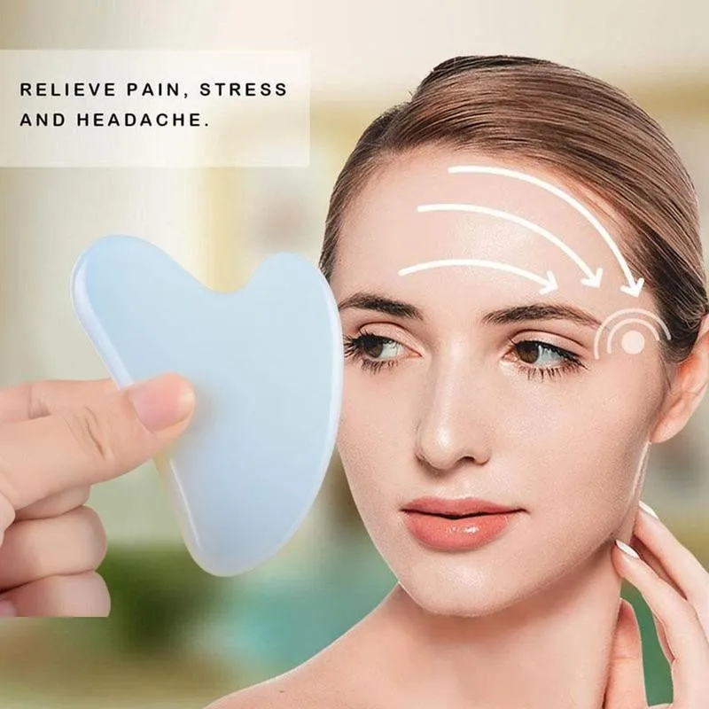 

Natural Opal Face Massager Gua Sha Stone Neck Therapy Guasha Scraper Lose Weight Lifting Remover Beauty Tools