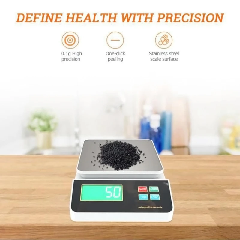 

K1KA Digital Food Scale Weight Grams & OZ High Precision Electronic Scale with LCD Display Kitchen Scale Waterproof Scale
