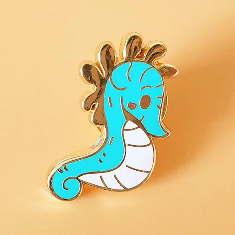 

Cartoon Seahorse Fish Enamel Brooch Pin Jeans Jacket Lapel Hard Metal Pins Brooches Badges Exquisite Jewelry Accessories Gifts