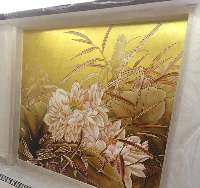 Золотая искусственная мишура фольга для настенной мебели позолоченная живопись