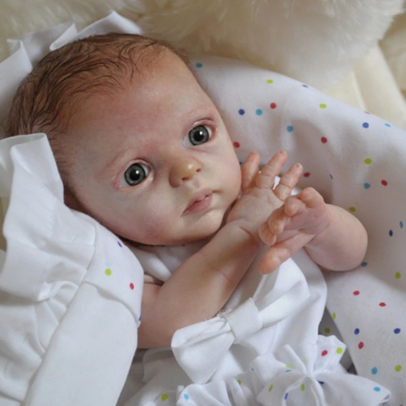 Realistic Doll Kit Sleeping Silicone Unfinished Reborn Newborn Mold Include Head Legs Arms and Cloth Body |