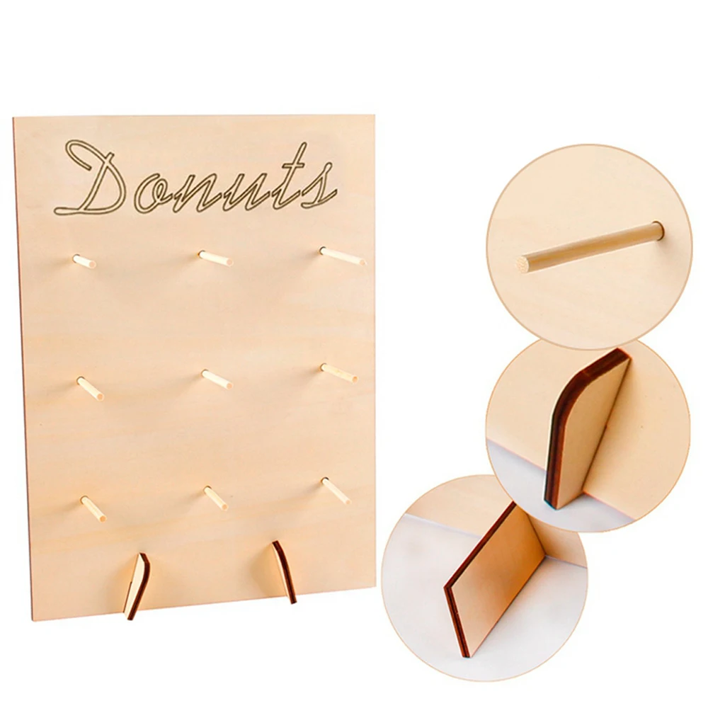 

1Pcs Wooden Donut Wall Hanging Display Stand-party Candy Donut Stand DIY Decoration Birthday Party Supplies