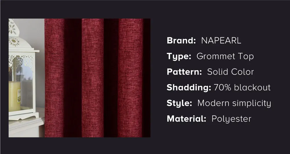 NAPEARL, 1 шт., затемненные шторы из искусственного льна, занавески на окна, высокое затенение, современные занавески для гостиной, спальни, оконные занавески
