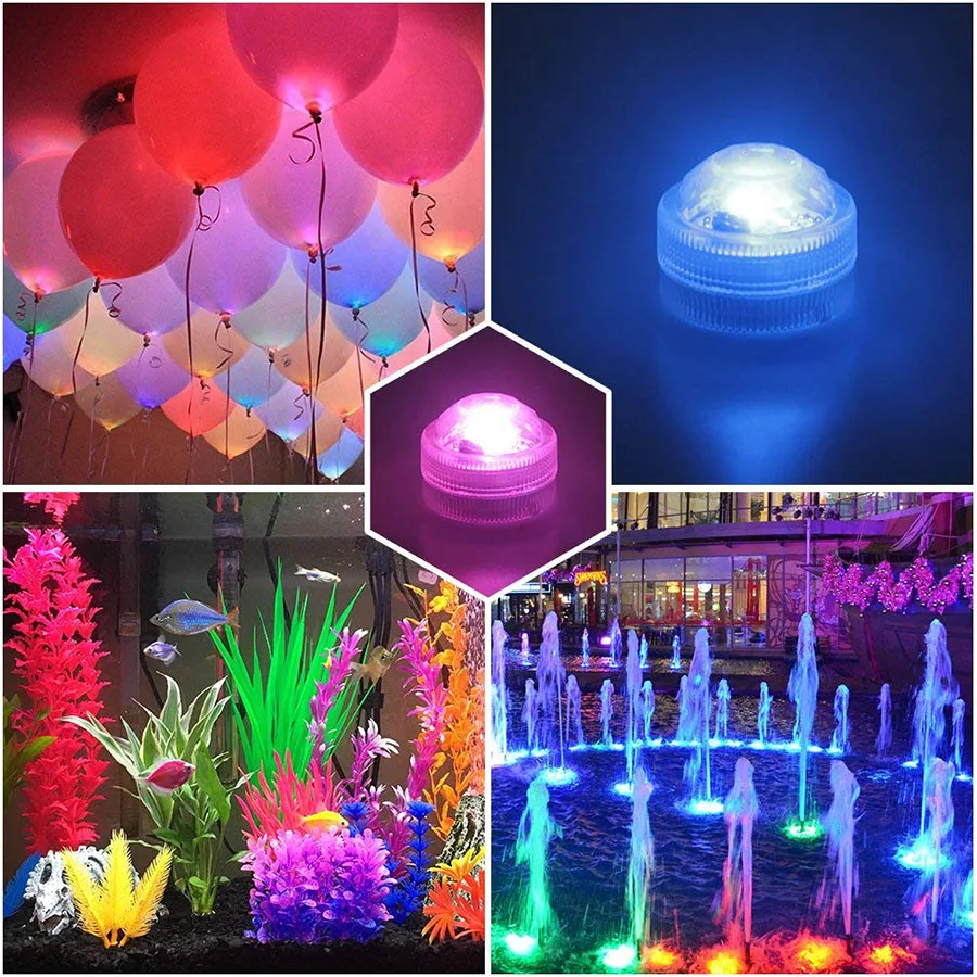

Battery Submersible LED Lights Waterproof Underwater Night Lamp Remote Controller Tea Light Vase Weeding Party Decor Light