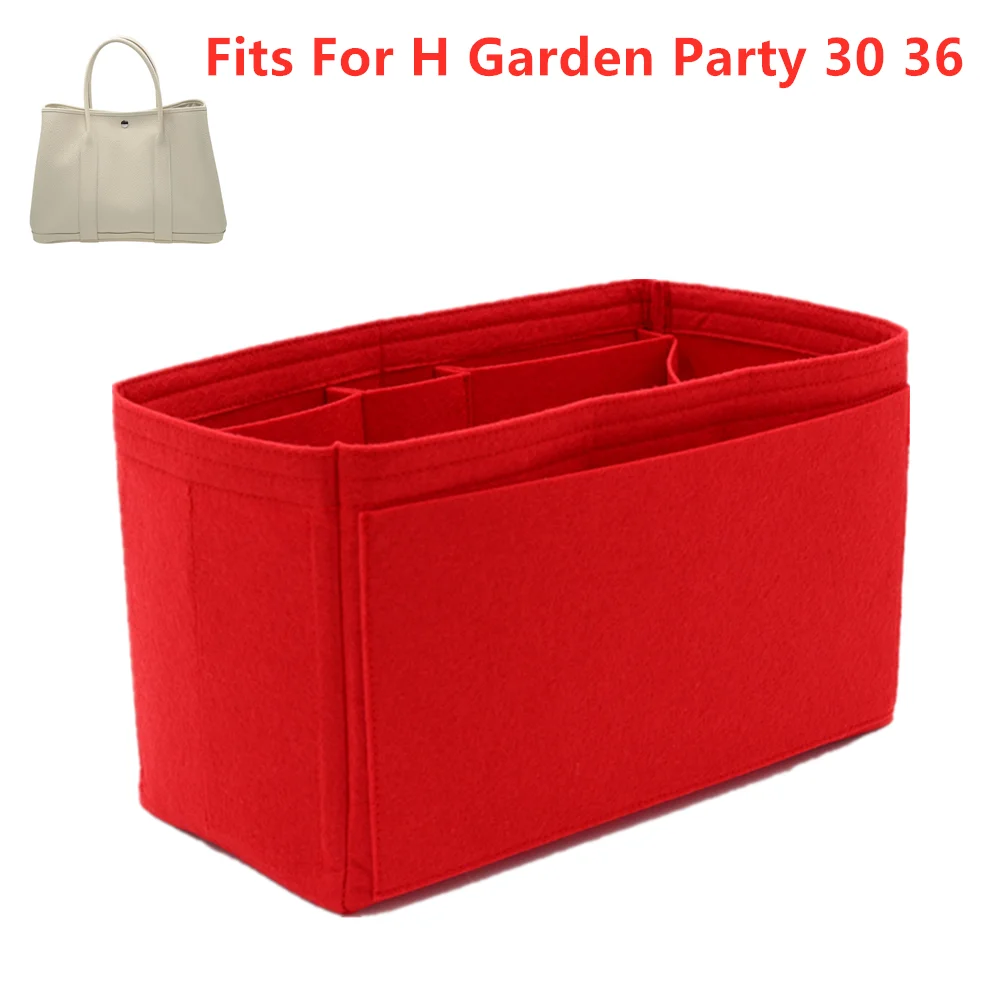 Fits For H Garden Party tote  Insert Bags Organizer Makeup Handbag Organize Portable Cosmetic base shaper for designer Handbag