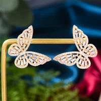 kellybola full cubic zircon butterfly stud earrings womens wedding banquet shows fashionable exquisite high quality cz new