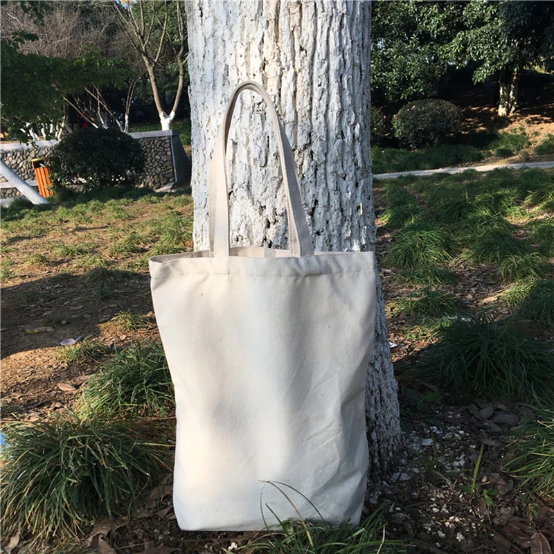 5 PCS Hot Sold Blank Pattern Canvas Shopping Bags Eco Reusable Foldable Shoulder Bag Handbag Tote Cotton Tote Bag Wholesale Cust images - 6