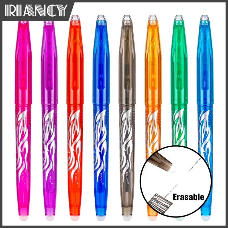 

8pcs 0.7mm Magic Erasable Gel Pen Erasable Ballpoint Gel Ink Stationery Retractable Pens Washable Handle Rod For School 040199