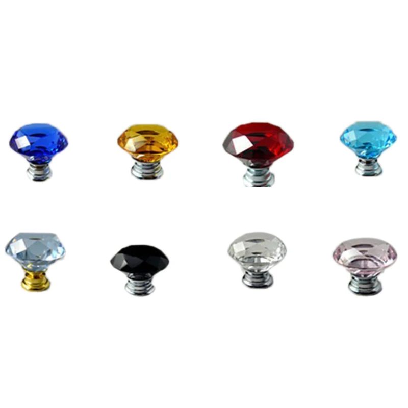 

1pc 31mm Diamond Crystal Glass Door Drawer Closet Screw Handle Knob Knob Home Decoration Door Handles Door Pull Handle