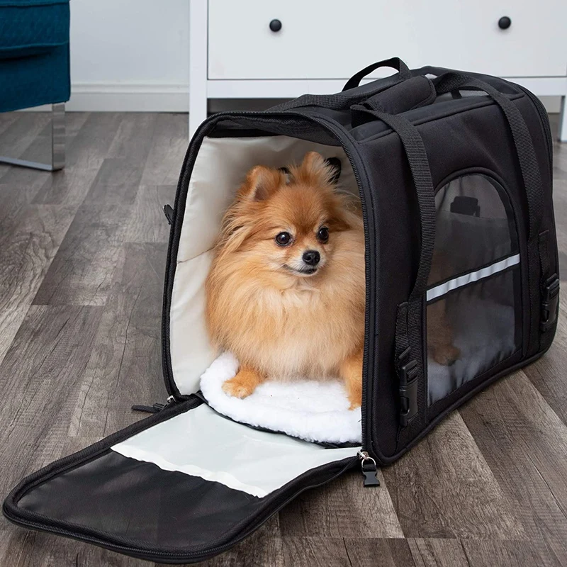 Price Soft Sided Transportadores para Gatos e Cães de Ar Debaixo Do Assento Do Saco de Transporte de Viagem de Avião On Board com Fleece Travesseiro Cama
