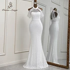 Женское вечернее платье-русалка, элегантное белое длинное платье для вечеринок