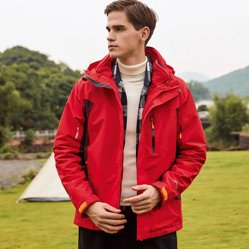 

New jacket three-in-one mountaineering ski suit men's tide version Korean version waterproof and warm two-piece hiking riding