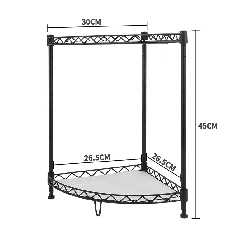 

2/3 Layer kitchen storage organizer rack Kitchen supplies seasoning countertop corner storage stainless steel black