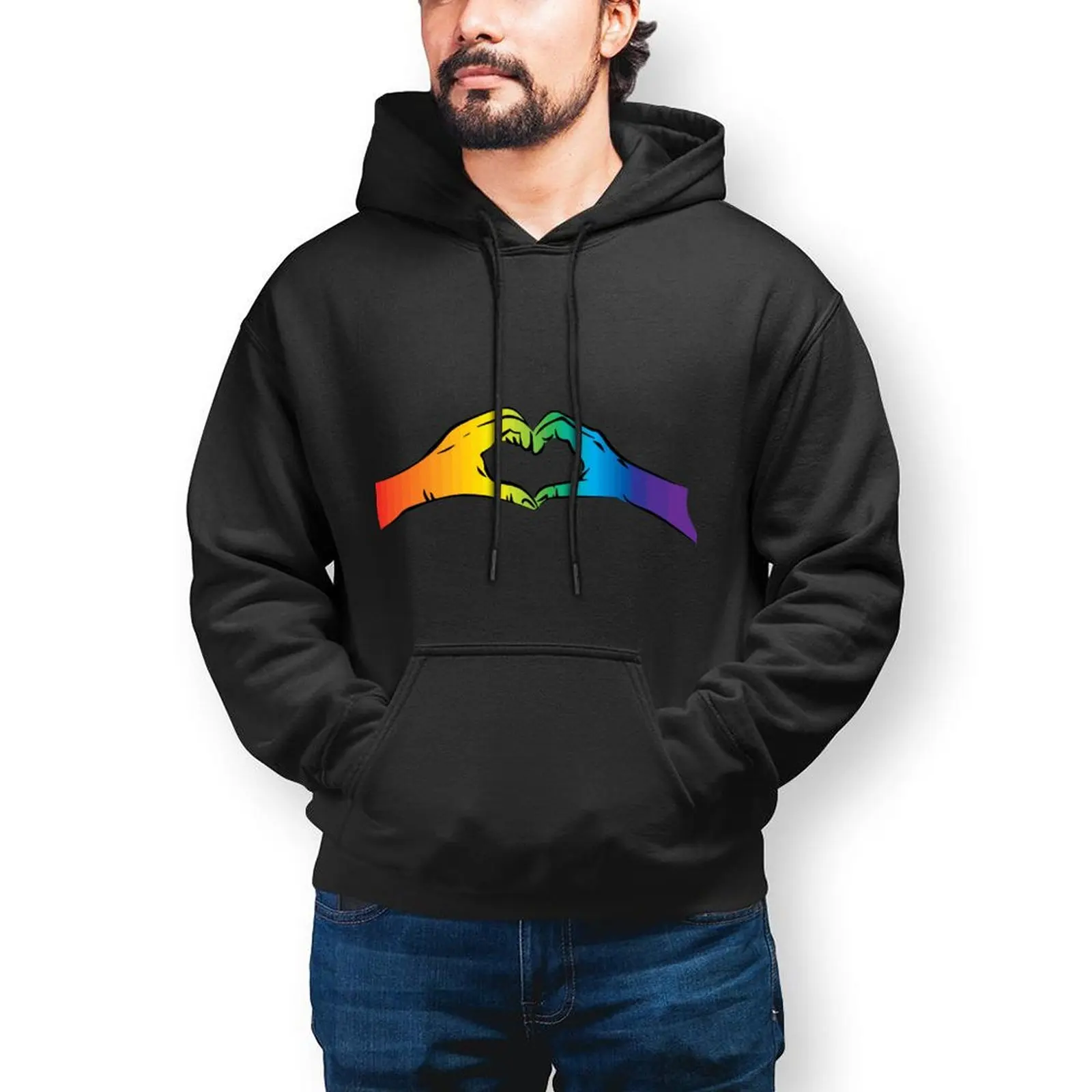 

Толстовка с капюшоном для геев, Свободные теплые толстовки, крутые Длинные мужские толстовки большого размера