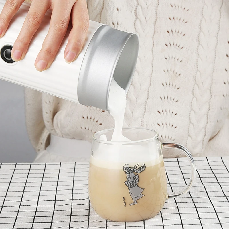 

Electric Milk Frother Steamer Automatic Hot Cold Coffee Heater Foamer Stainless Steel Home Kitchen Appliance