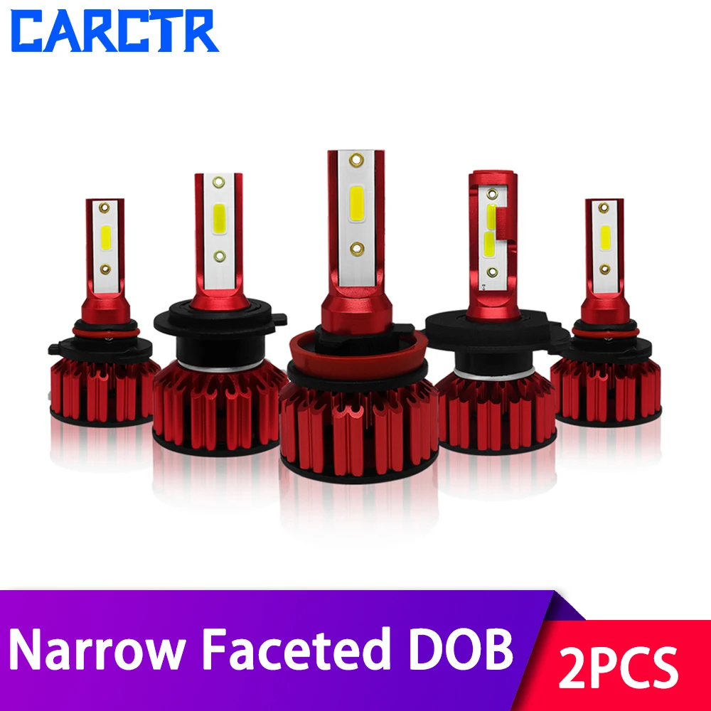 

CARCTR Led автомобилей головной светильник лампы H4 9003 H11 H8 H9 H7 9005 9006 6000 К 50 Вт 6000LM DOB чипы IP68 авто фары автомобиля светильник лампочка Q6