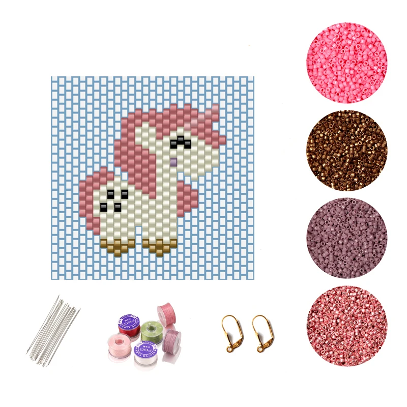 

FAIRYWOO Sweet Unicorn Drop Earrings DIY Accessories Earring Kit Animals Jewelry For GirlFriend Sweet Gifts Party Wholesale