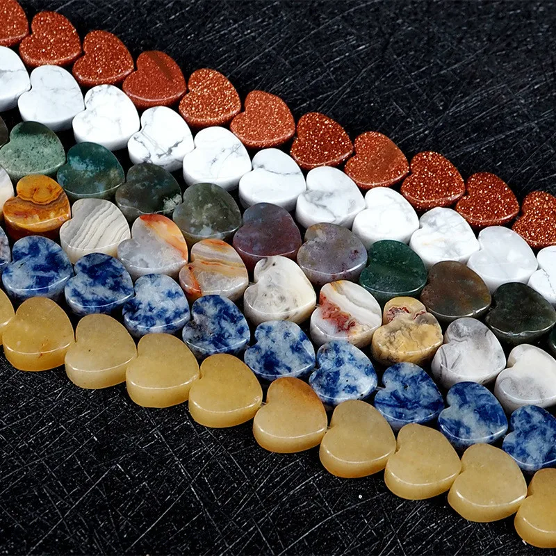 Натуральный кристалл 10 мм Персиковое Сердце Бусина модные дикие мужчины и