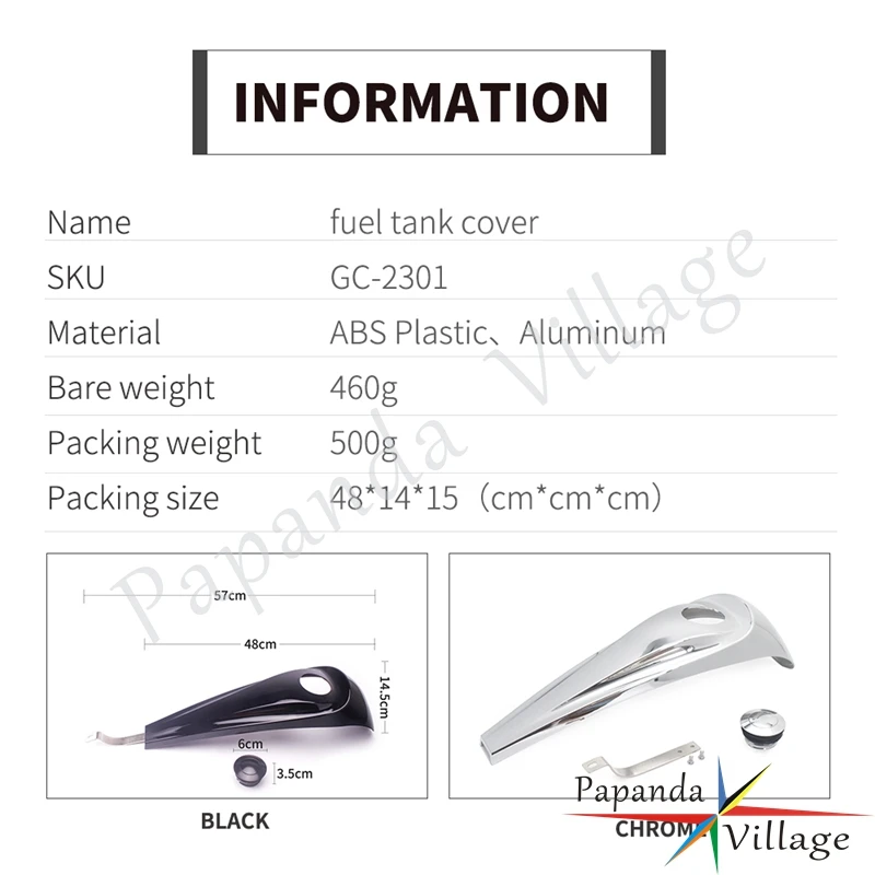 Хромированный чехол из АБС-пластика для консоли топливного бака Harley Touring FLHTC FLHT FLRT