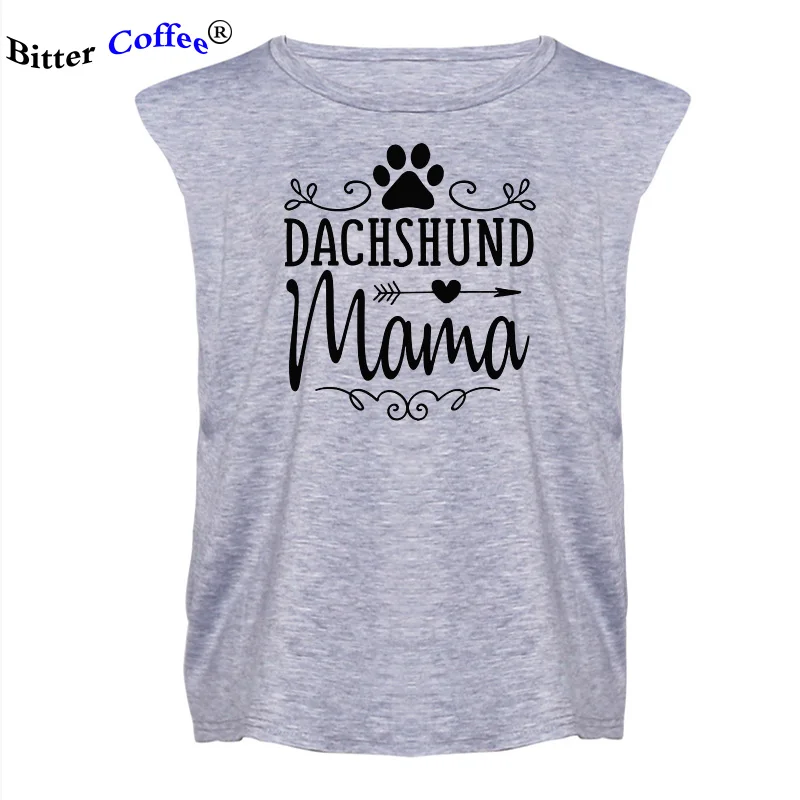 

Dachshund Mama Dog Paw Graphic Tees Clothes for Women Summer NEW T Shirt Dog Lover Aesthetic Print Sexy Sleeveless Tops
