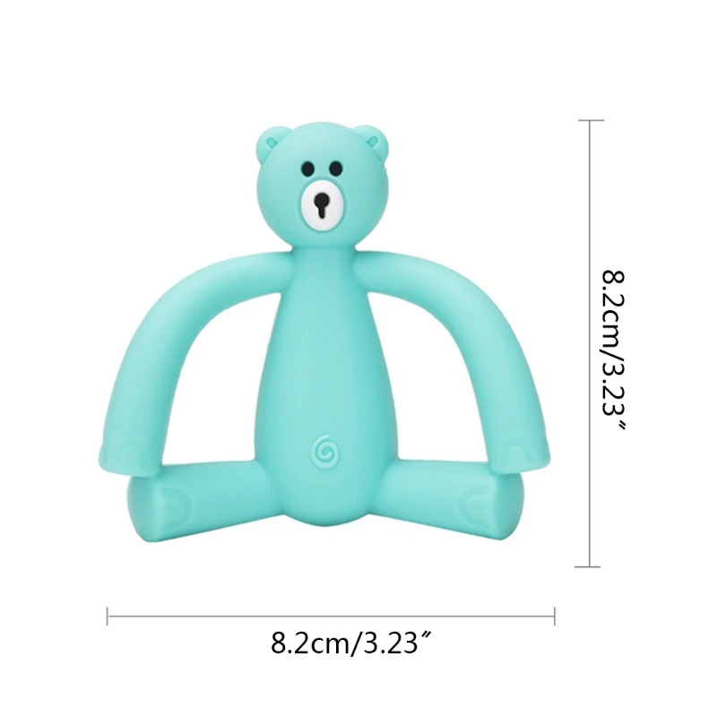

Newborn Cute 3D Bear Shape Soother Toy Teething Molar Bar Baby Silicone Teether