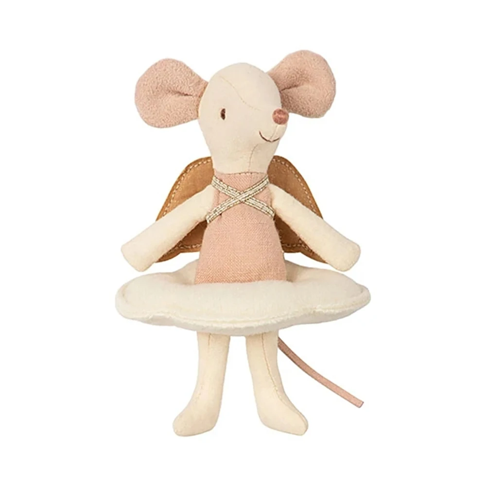 

ANGEL MOUSE BIG SISTER IN BOOK cute little mice pure hand-made cotton and linen doll cloth art toy, comfort doll girl child gift