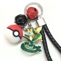 pokemon action figures snivy serperior poke ball with small bell keychains