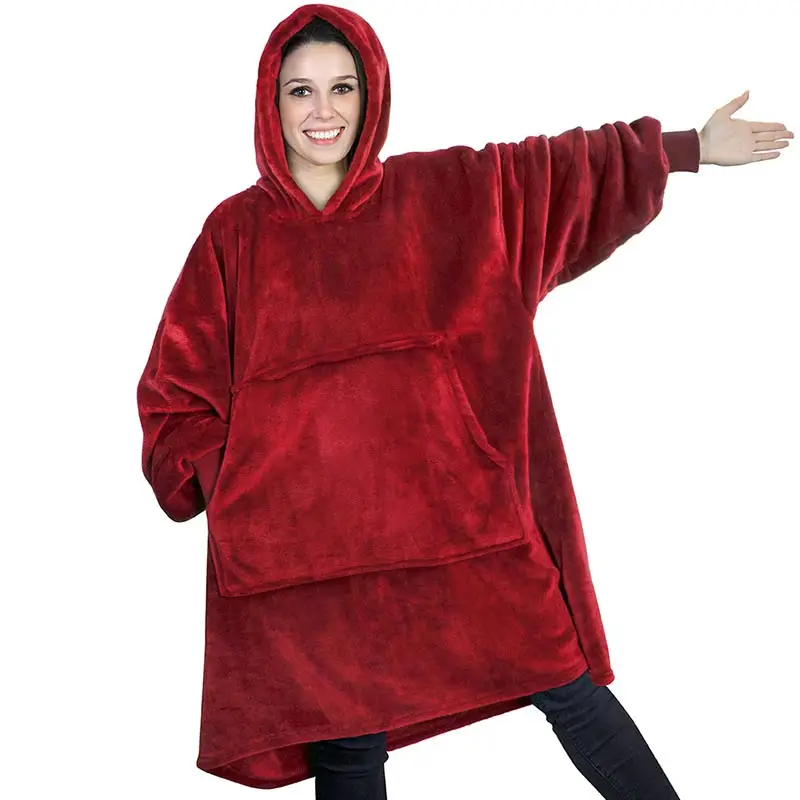 

Oversized Hoodie Sweatshirt Women Blanket with Sleeves Giant TV Blanket Sherpa Fleece Hoodies Bathrobe Casaco Feminino Y2k