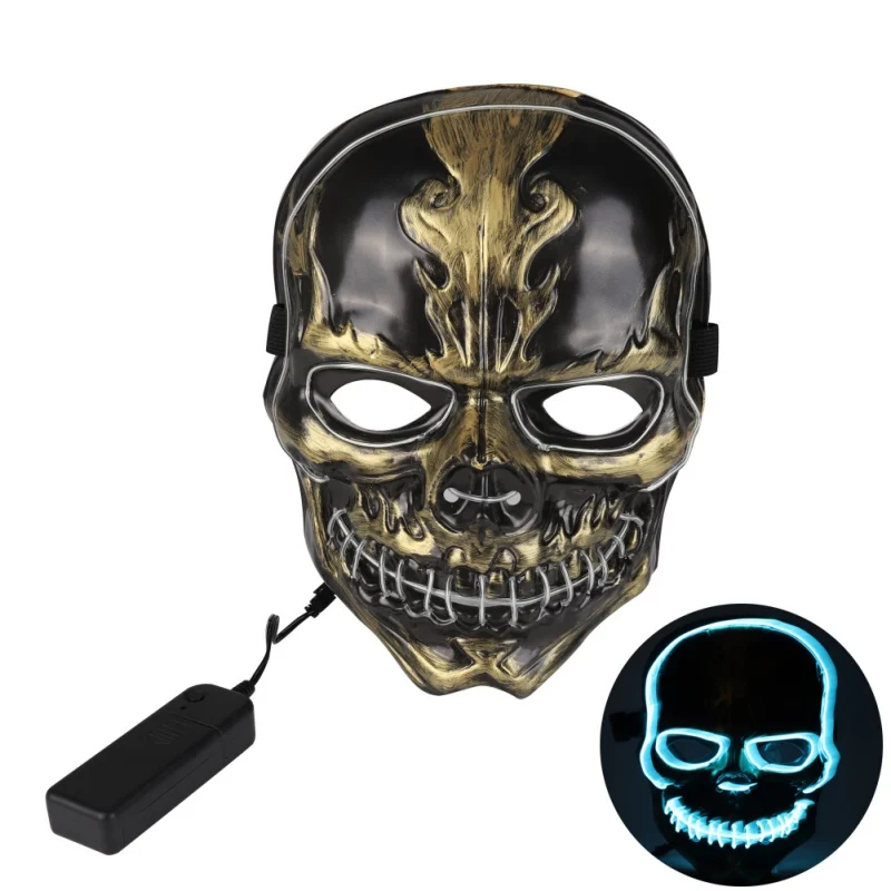Новинка неоновая маска на Хэллоуин светодиодный светильник Вечерние Маски