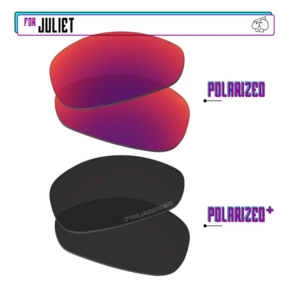 EZReplace Polarized Replacement Lenses for - Oakley Juliet Sunglasses - BlackPPlus-MidnightP