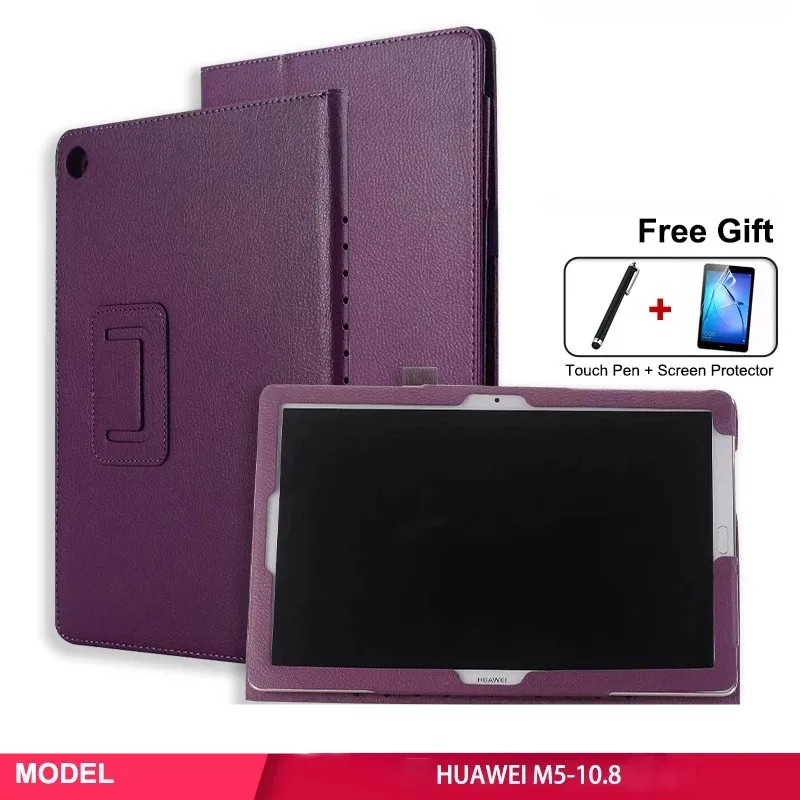 

For HUAWEI MediaPad M5 10.8 Inch Business Tablet Case Leather Flip Cover Stand Sleep Wake Up Anti-Fall Shockproof Cover