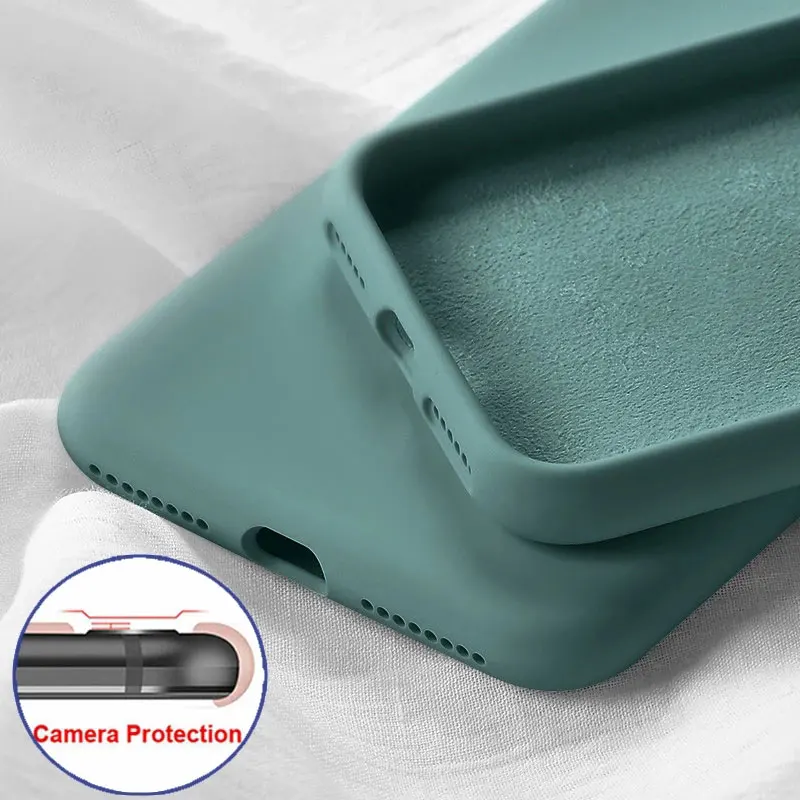 

Simple Liquid Silicon Soft Phone Case For Huawei Nova 8 7 6 5I 5 7I 5Z 5T Pro SE 4G 5G Shockproof Candy Colors Protection Cover