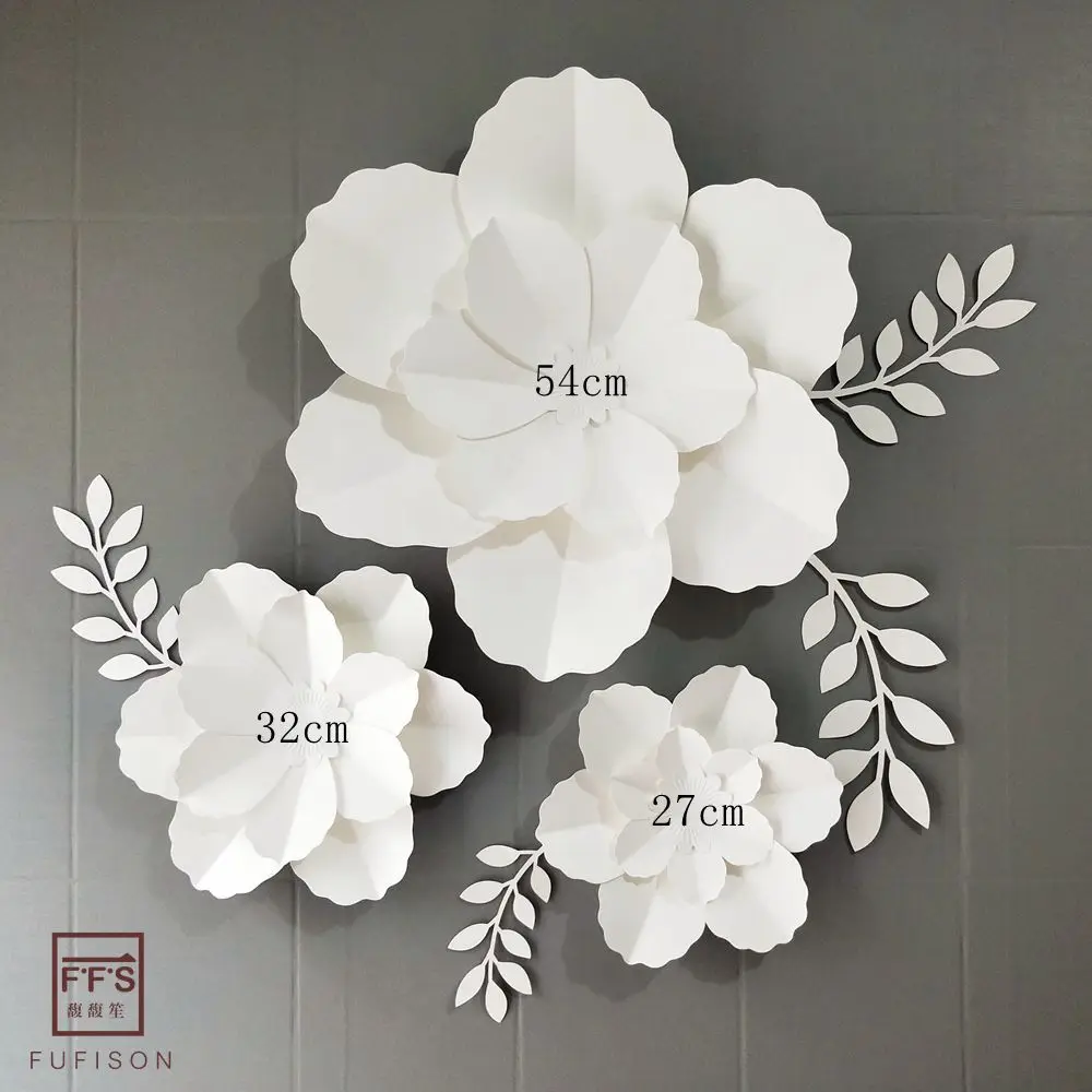 Белые бумажные Цветочные Декорации трехмерные украшения вечерние свадебные для