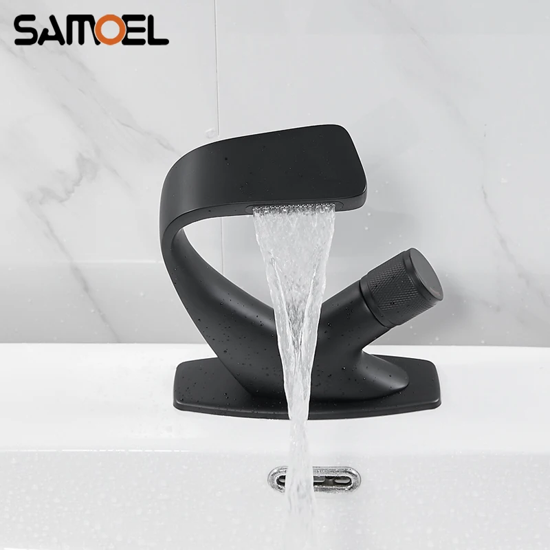 Смеситель для раковины B3372 матовый черный смеситель ванной комнаты с креплением