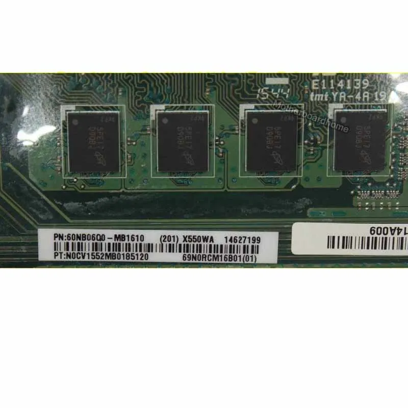 Для ASUS X550WA X550WE X550W D552W материнская плата для ноутбука с E1-6010 процессором 60NB06Q0MB1610 100%