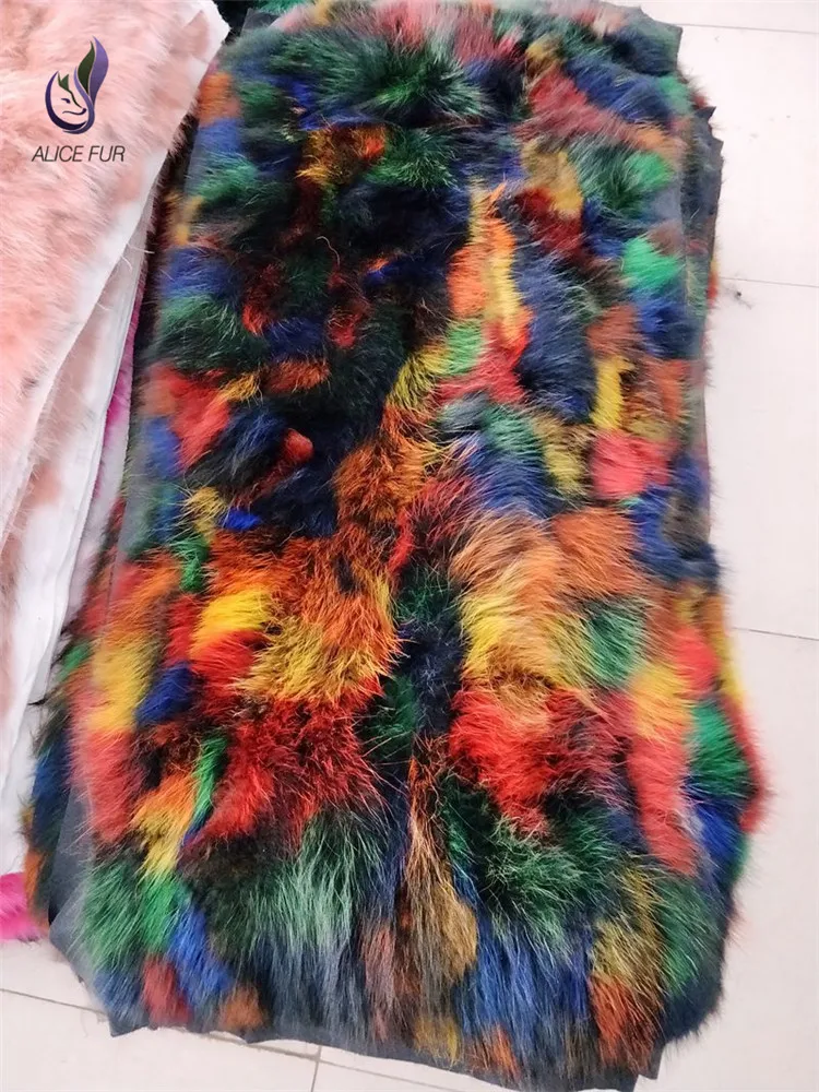 ALICEFUR Оптовая цена высококачественные тарелки из меха енота одеяло натурального