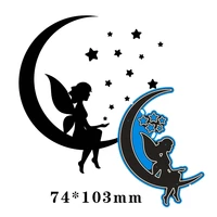 cutting dies the moon fairy metal and stamps stencil for diy scrapbooking photo album embossing paper card 74103mm