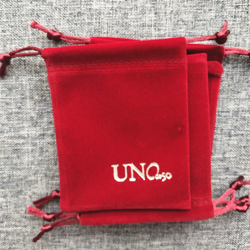 

Hot Sale Fashion Women Men Red Bag White Letter Square Heart UNO 50 Cotton Bag Lock Key Sack Decorative A Gift Bag